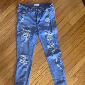Distressed jeans